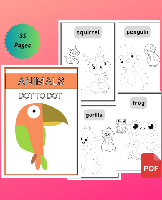 Dot-to-Dot Animal Adventure: A Fun Coloring Book for  Kids
