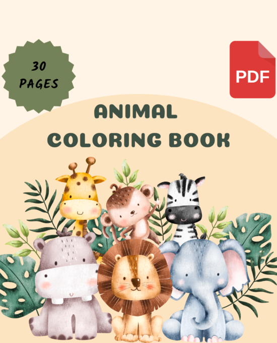 Wild Wonders: A Printable Coloring Book of Amazing  Animals