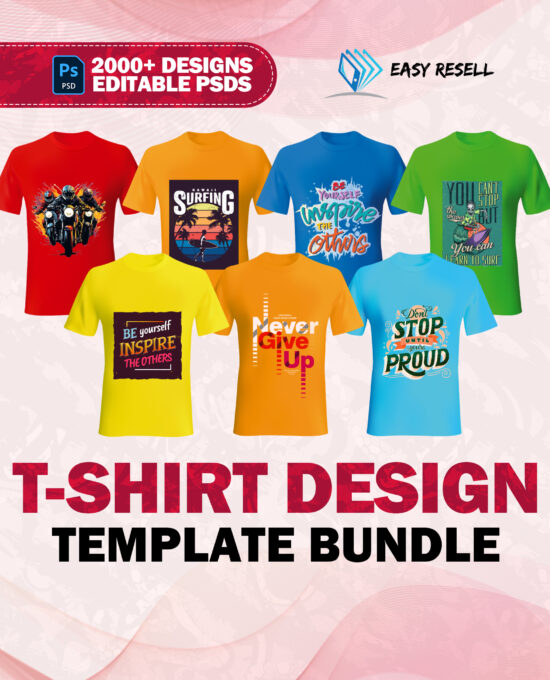 T-shirt Design Template Bundle | 2000+ Design PSDs | Editable Formats
