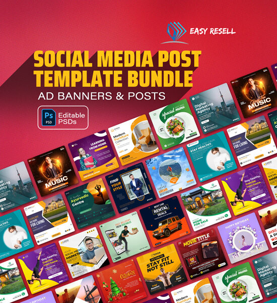Social Media Post Template Bundle | Editable PSDs | Ad Banners & Posts