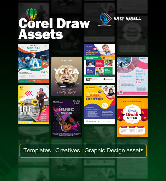 Corel Draw Assets| Templates | Creatives | Graphic Design assets