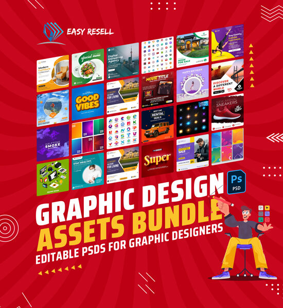 Graphic Design Assets Bundle | Editable PSDs for Graphic Designers